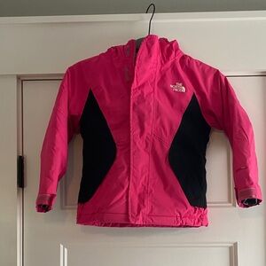 The North Face Kids Fuchsia and Black 3 in 1 winter coat